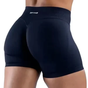 Impact Shorts with Logo Low Waist Seamless Yoga Shorts Scrunch Bum Gym Shorts