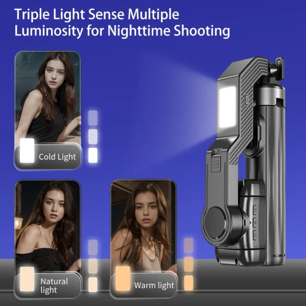 3-in-1 Selfie Stick Tripod Handheld Gimbals with AI Tracking - Image 2