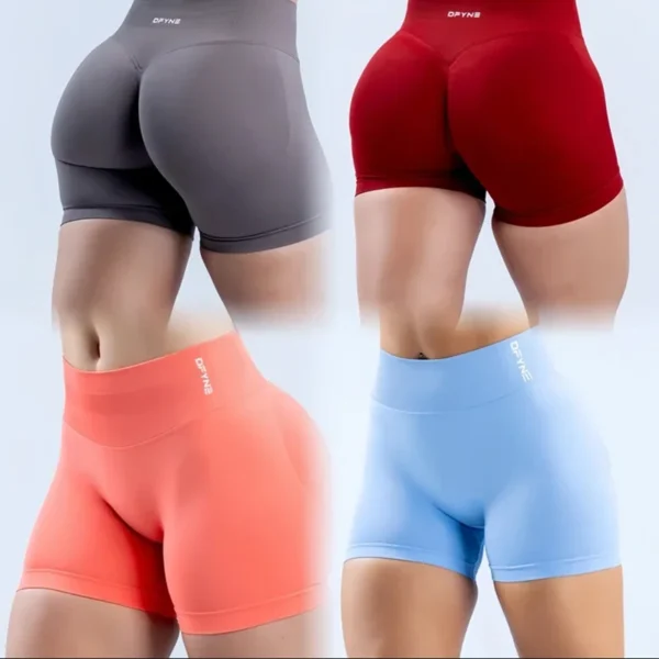 Impact Shorts with Logo Low Waist Seamless Yoga Shorts Scrunch Bum Gym Shorts - Image 2