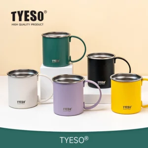 Large Cup Mouth Coffee Mug With Handle Stainless Steel