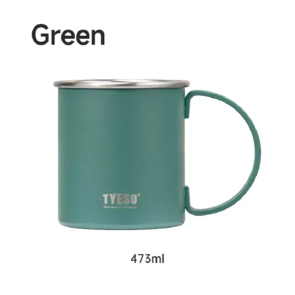 Large Cup Mouth Coffee Mug With Handle Stainless Steel - Image 6