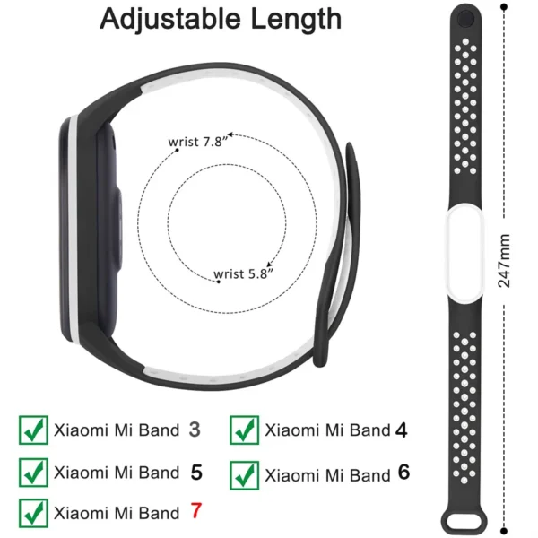 Watchband For Xiaomi Mi Band 7 NFC smartwatch Correa miband7 Silicone Air-Hole Sport Wrist bracelet on Mi band 6 5 4 3 7 8 strap - Image 2