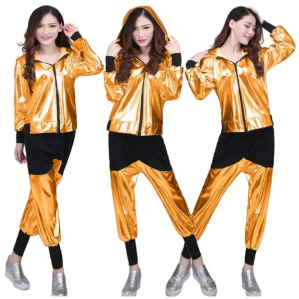 New Girls Boys Gold Silver Ballroom Jazz Hip Hop Dance Competition Costume - Image 4