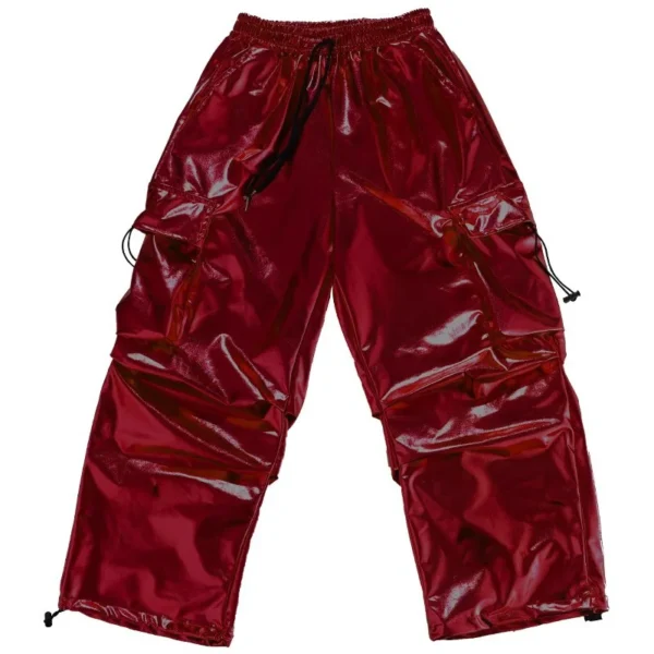 Red Jazz Dance Performance Costume Girl Kpop Stage Wear Hip Hop Shuffle Pants Crop Top Kids Fashion Street Dance Wear - Image 5