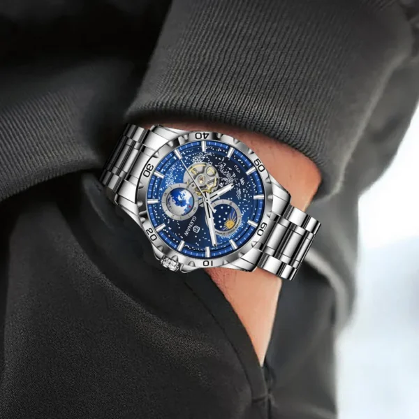 GLENAW Rotating Earth Double Second Hand Wrist Watch - Image 2