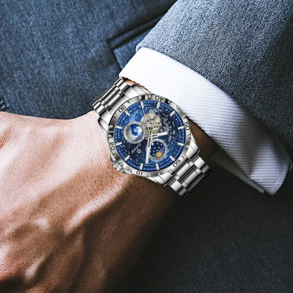 GLENAW Rotating Earth Double Second Hand Wrist Watch - Image 3