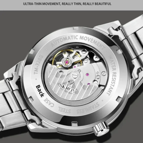 High-end Luxury Brands Stainless Steel Skeleton Automatic Movement Men's Watch Mechanical Classic Elegant Wrist Watches for Man - Image 5