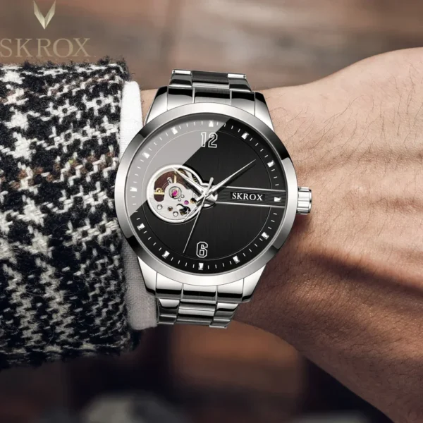 High-end Luxury Brands Stainless Steel Skeleton Automatic Movement Men's Watch Mechanical Classic Elegant Wrist Watches for Man - Image 2