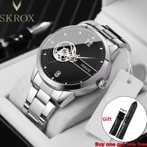 High-end Luxury Brands Stainless Steel Skeleton Automatic Movement Men’s Watch Mechanical Classic Elegant Wrist Watches for Man