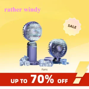 USB Handheld Mini Fan Foldable Portable Neck Hanging Fans 5 Speed Rechargeable Fan with Phone Stand and Display Screen